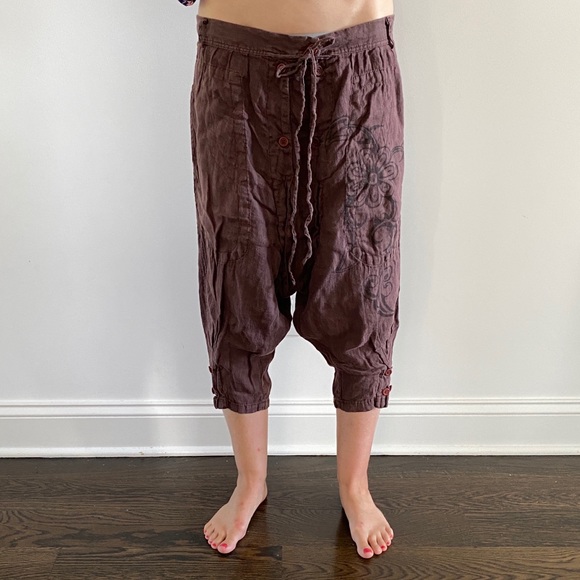 Ra-Re (Rag Recycle Italy) linen harem pants sz 26 - Picture 1 of 8